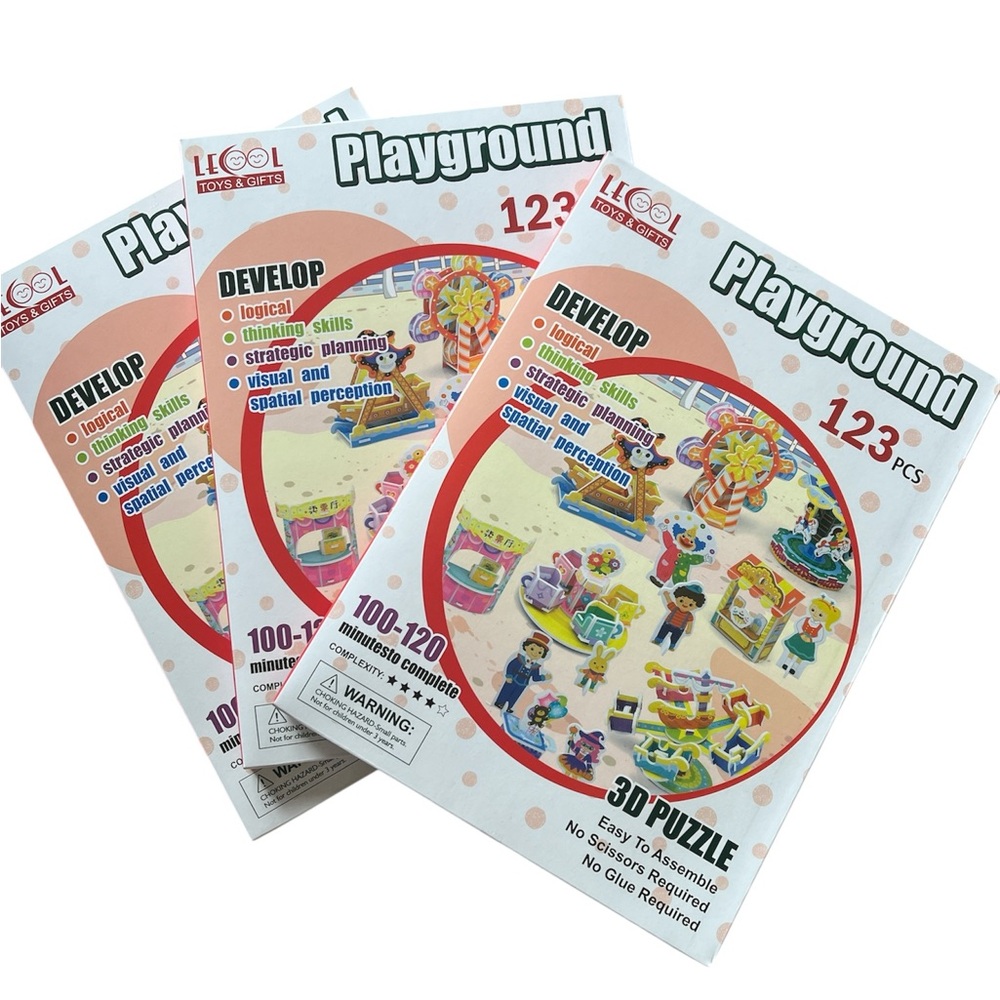 3 pack 3D puzzle craft amusement park fine motor skills building 5 6 7 8 9 +
